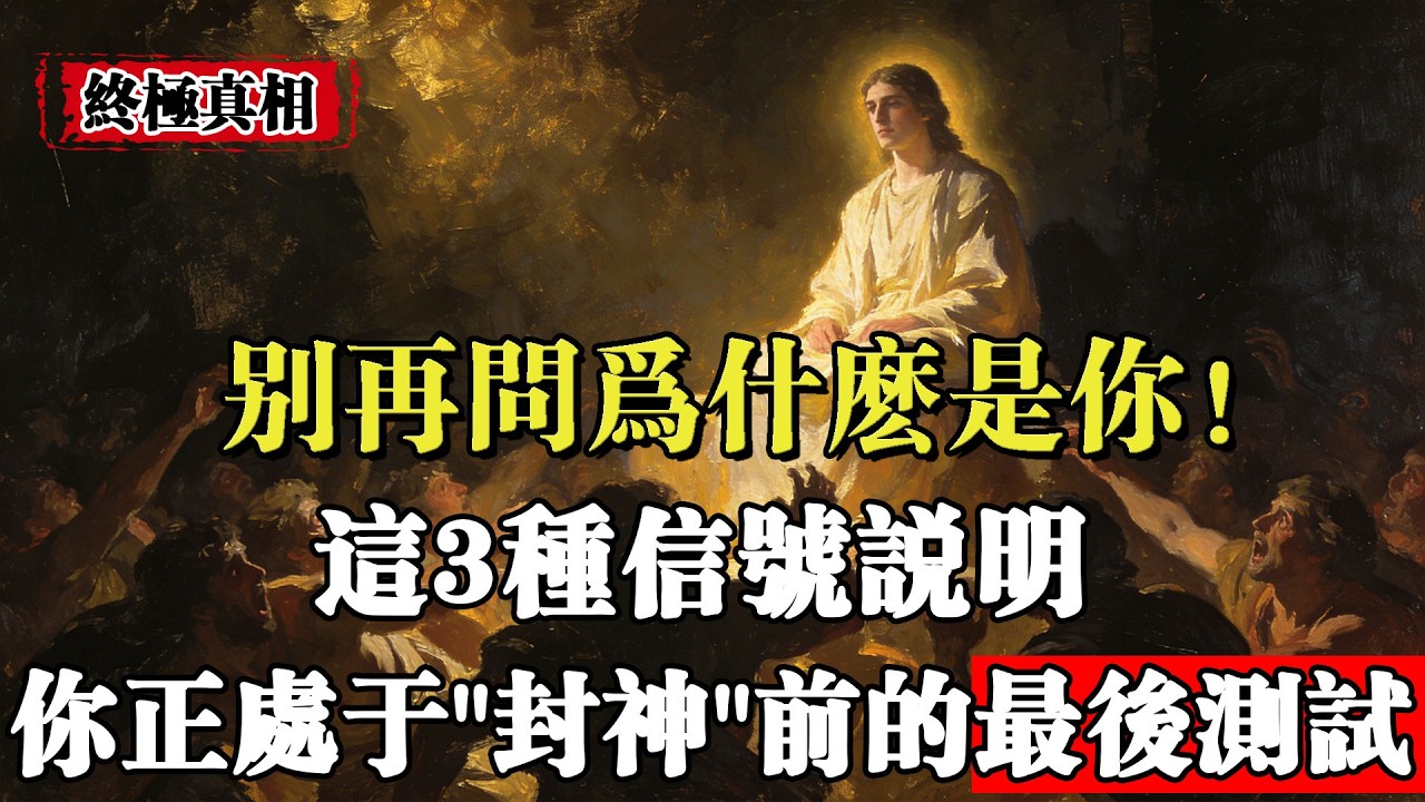 『天選之人』别再问为什么是你！这3个信号说明你正处于“封神”前的最后测试。上帝在等一个动作，只要你做对了，磨难瞬间停止。