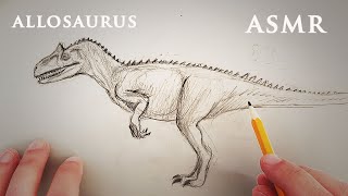 ASMR 1 Hour Dinosaur Drawing | Allosaurus