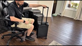 Coolife Luggage 3 Piece Set Durable Upgrade PC Expandable Hardside Lightweight Travel Suitcases with