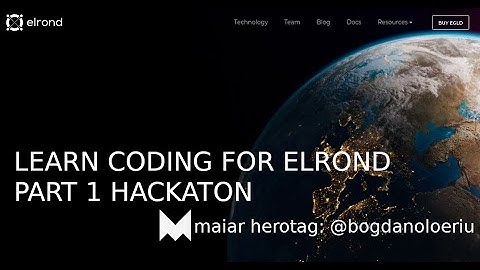 Learn to code for Elrond (part 1)