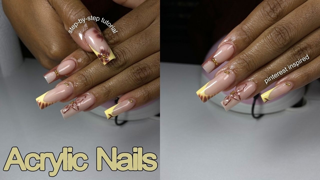 Watch me do a full acrylic set 🤎💛 using Bling girl & Planet nails product | acrylic nails