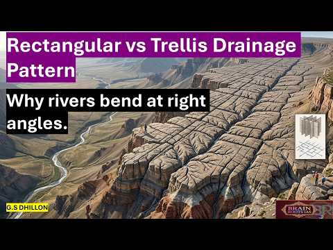 L68:  Rectangular vs Trellis Drainage Pattern | UPSC Geography Concept