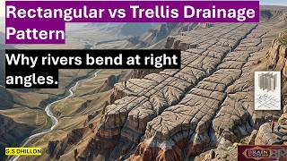 Details L68:  Rectangular vs Trellis Drainage Pattern | UPSC Geography Concept Guide