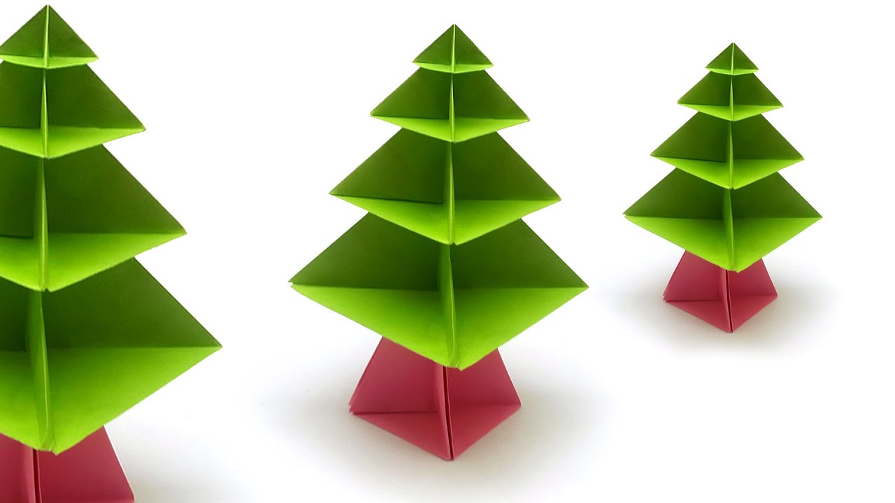 How to Make a 3D Paper Xmas Tree DIY Tutorial | 3D Paper Christmas Tree ...