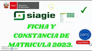 FICHA Y CONSTANCIA DE MATRICULA 2023. FICHA Y CONSTANCIA DE MATRICULA 2023.