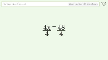 Solve 3x-8+x=40: Linear Equation Video Solution | Tiger Algebra
