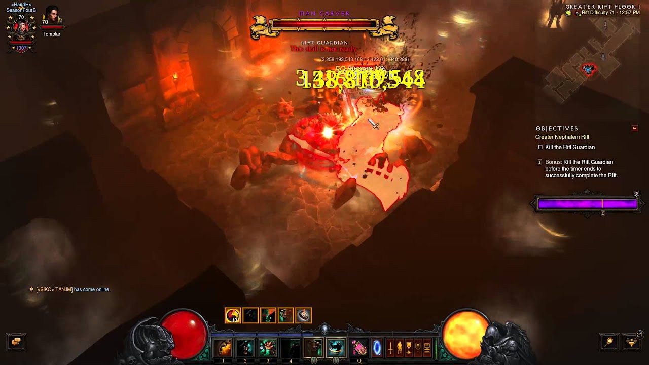 Diablo III GR 71 Hardcore Season 4 Rank 8 Barbarian