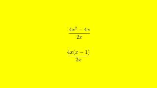 Reducing Rational Expression (4x^2 - 4x) / 2x to Lowest Terms - Step by Step Tutorial