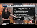 Another warm afternoon with a risk for brushfires Tuesday afternoon