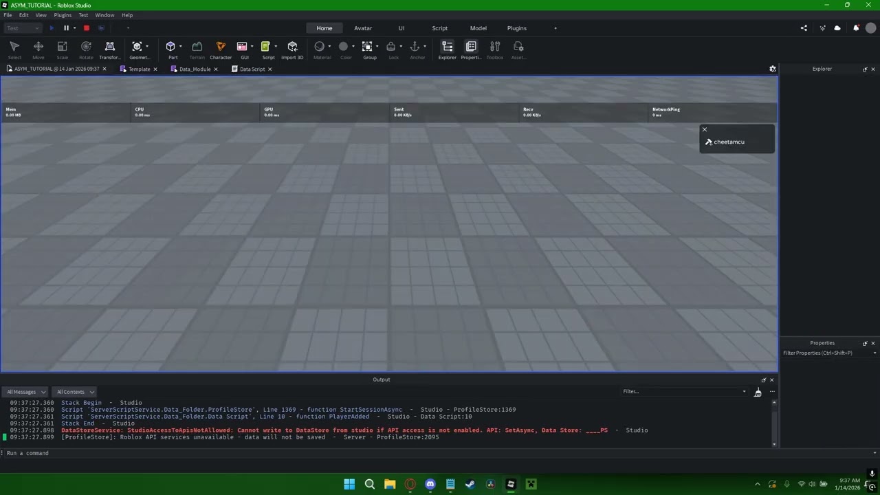 Roblox Asymmetrical Tutorial Episode 9: Creating Data