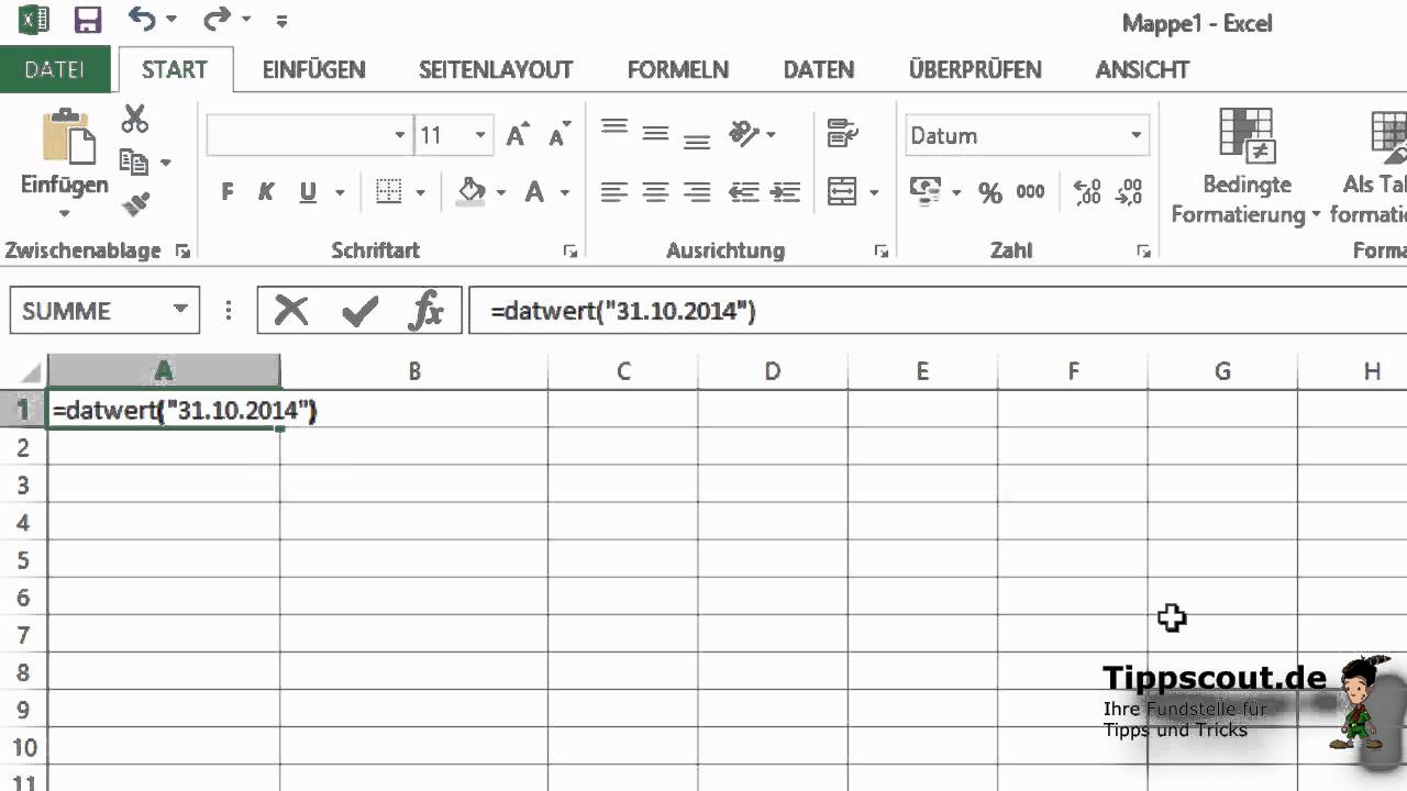 Excel: Tage bis zu einem Datum zählen - YouTube