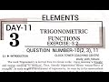 Grade-11|Day-11|Elements Solution|Trigonometric|chapter-3|ex-3.2|question-10(2,3),11|#cbse #hbse
