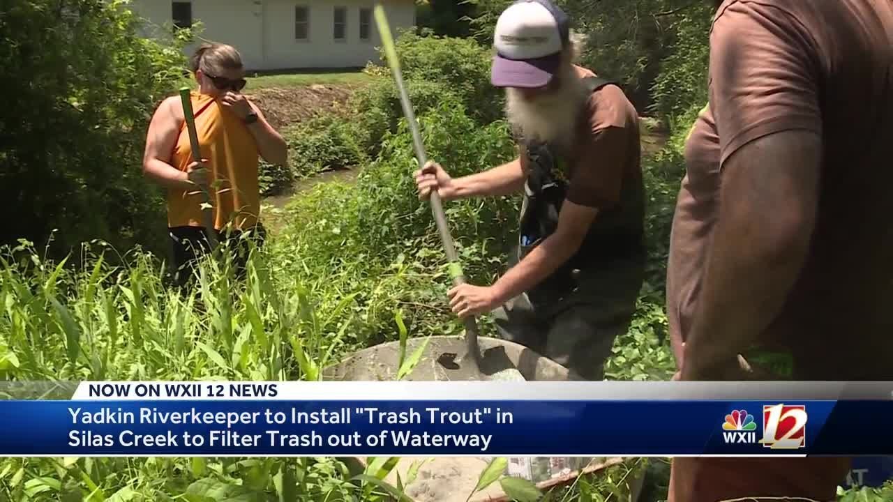 'Trash Trout' installed in Reynolda Village to help keep Yadkin River clean