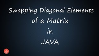 Swapping of Diagonal Elements of a Matrix || BluejCode