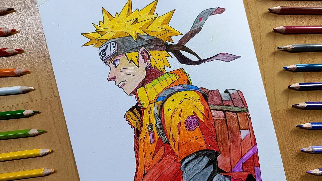 Colored Naruto Pencil Sketch by grei10 on DeviantArt