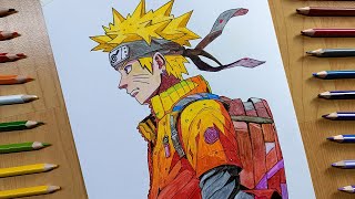 SPEED DRAWING Naruto - Lápis de cor sobre papel A4 90g - veja o