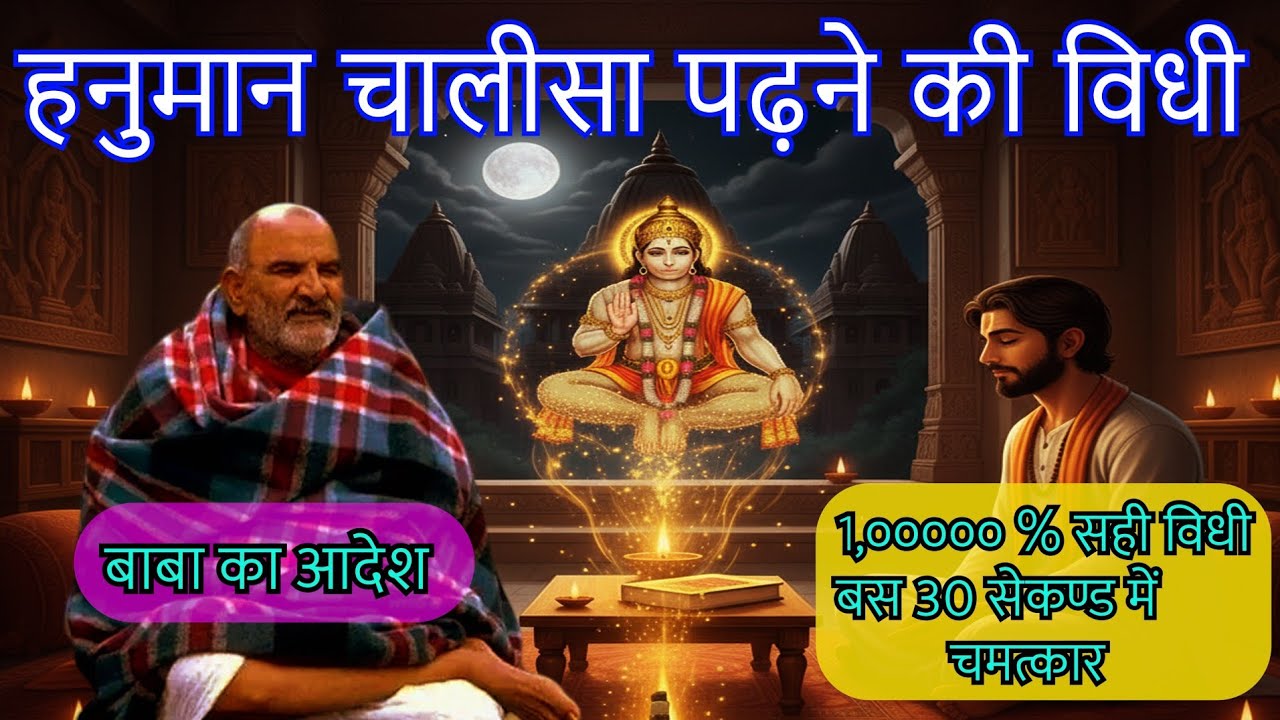 हनुमानजी चालीसा 30 सेकण्ड मे चमत्कार सही विधि से पढ़ने मे, @SanatanSangeetSanskar 