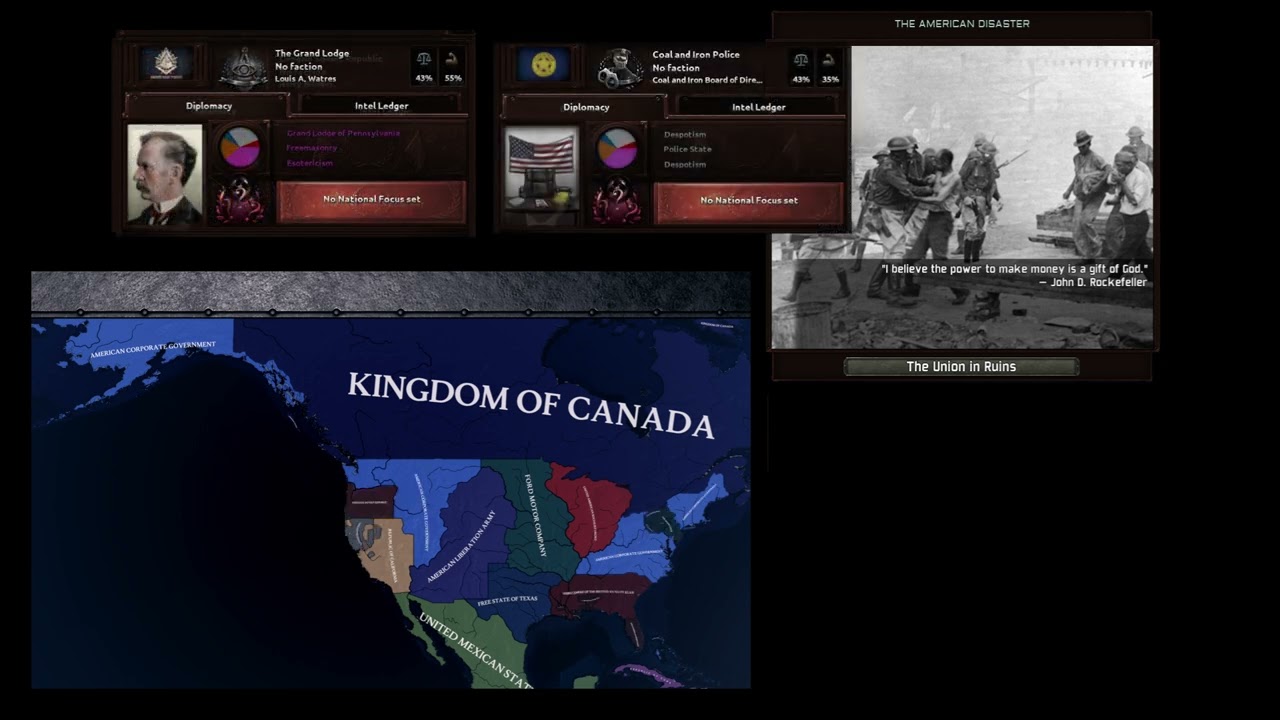 HOI4 CW Official Super Event - Second American Civilwar (John D. Rockefeller / USA)