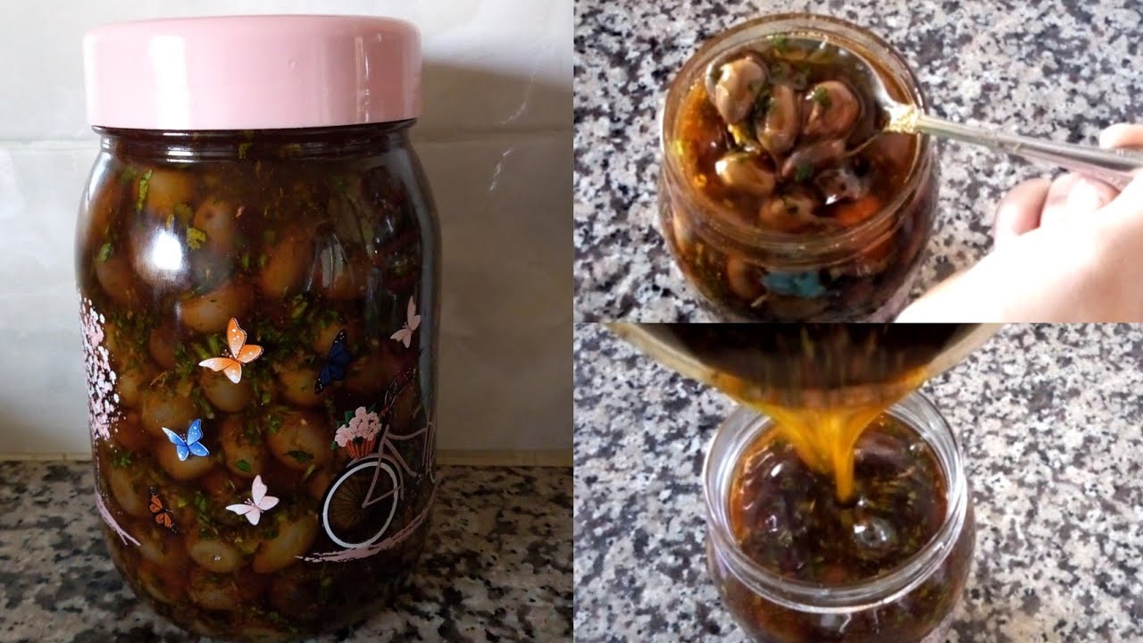 الزيتون الأخضر مشرمل بطريقة سهلة ولذيذة بزااااااااف (زيت وزيتون)