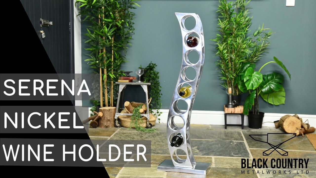 'Serena' Aluminium Curved Wine & Bottle Holder