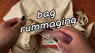 LOFI ASMR | rummaging through my messy tote | tap/scratch/grips/rubbing | -no talking-