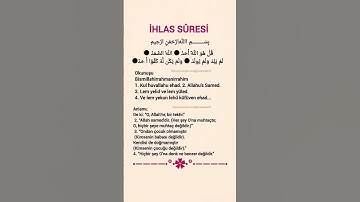 İhlas Suresi Dinle Okunuşu Ve Anlamı  #güzelsözler