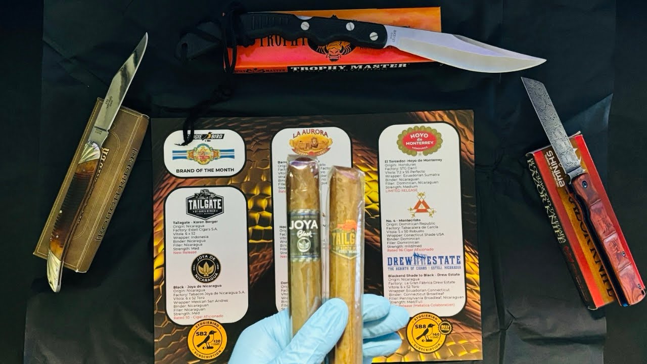 ASMR - Cigars and knives Unboxing