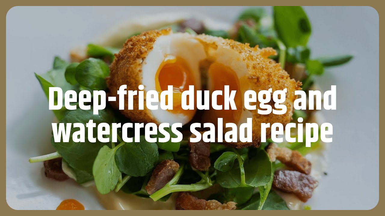 Deepfried duck egg and watercress salad recipe YouTube