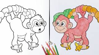 Coloring a Monkey 🐒  Milo the Monkey Who Never Asked for Help