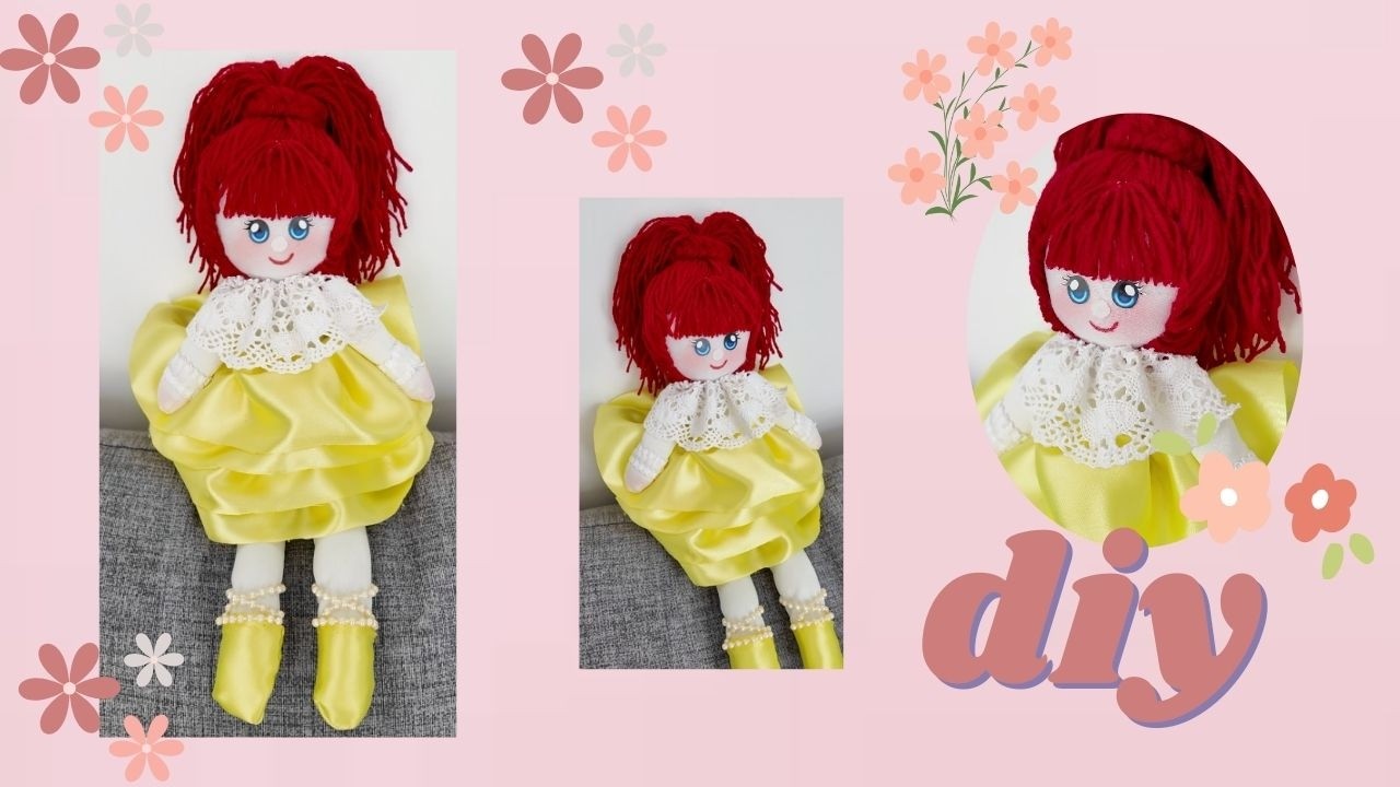 MUÑEQUITA bailarina VESTIDO amarillo realizada con rollo de cartón reciclado🌼🌻🌺/DIY
