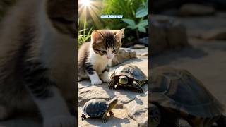Kitten & Two Turtles Who Moves First?
