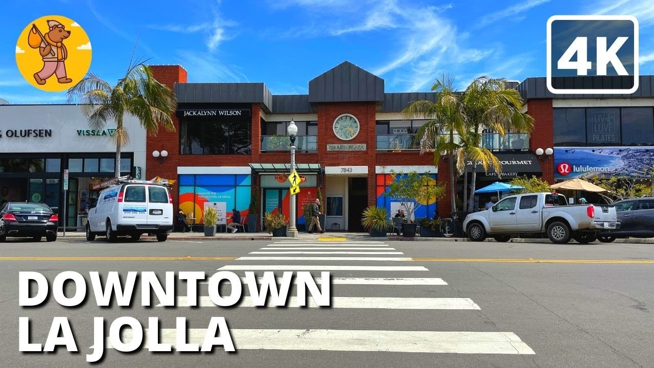 Downtown La Jolla Walking Tour, San Diego CA {4k} 🔊 Binaural Sound