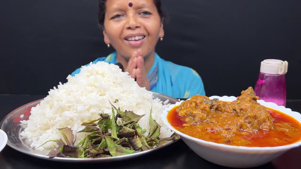 BIGBITES, EATING RICE WITH MUTTON KOSHA, MOCHAR KOFTA CURRY।।
