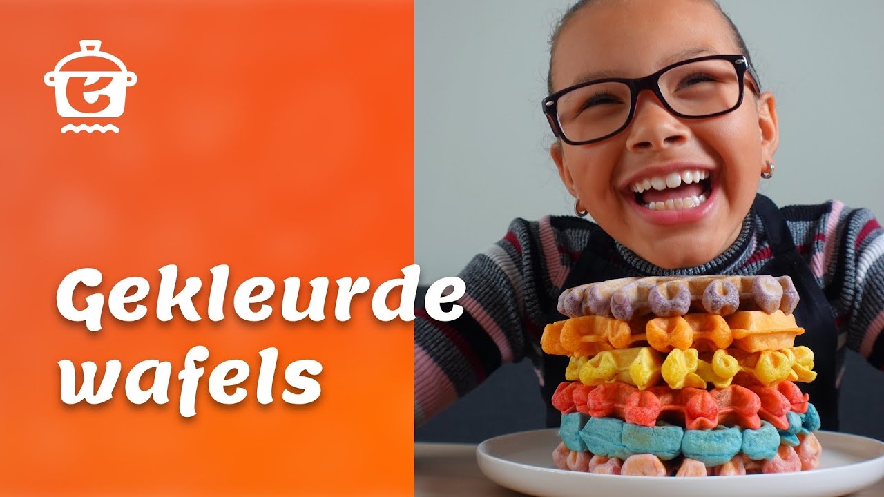 Samen met Yasmin gekleurde wafels maken - Aan de Kook #93