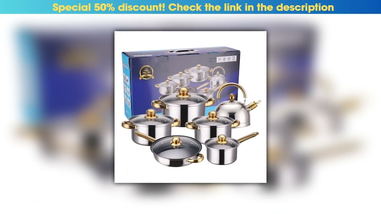 Deal Wholesale 12 Pieces Cookware Sets Stainless Steel Stock Soup Pots Casseroles Cooking Pot Sets•