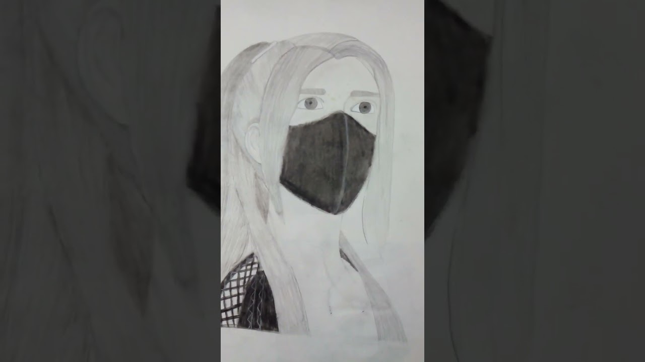 I draw a girl with mask YouTube