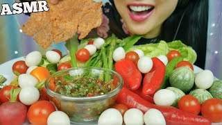 ASMR VEGGIE PLATTER + SPICY THAI DIPPING SAUCE *RECIPE (SATISFYING CRUNCH EATING SOUNDS) | SAS-ASMR