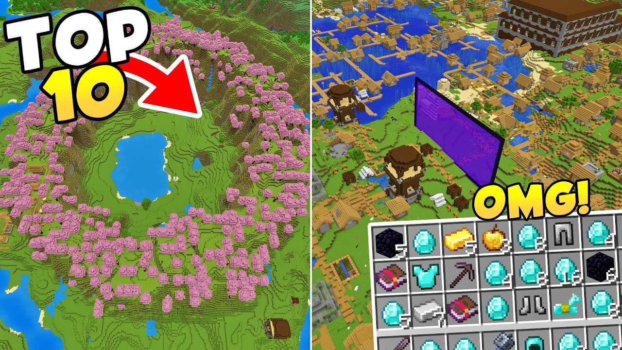 TOP 10 best seeds for minecraft survival 1.21 🔥 (minecraft bedrock seed ...