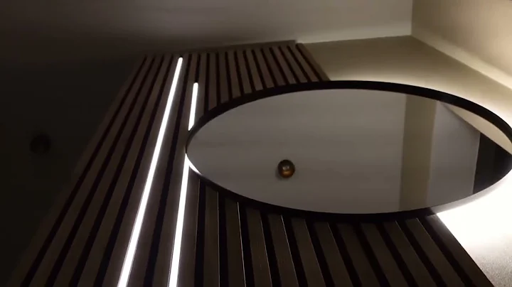 Wood Slat Wall Panels - Led strip lights installation process.