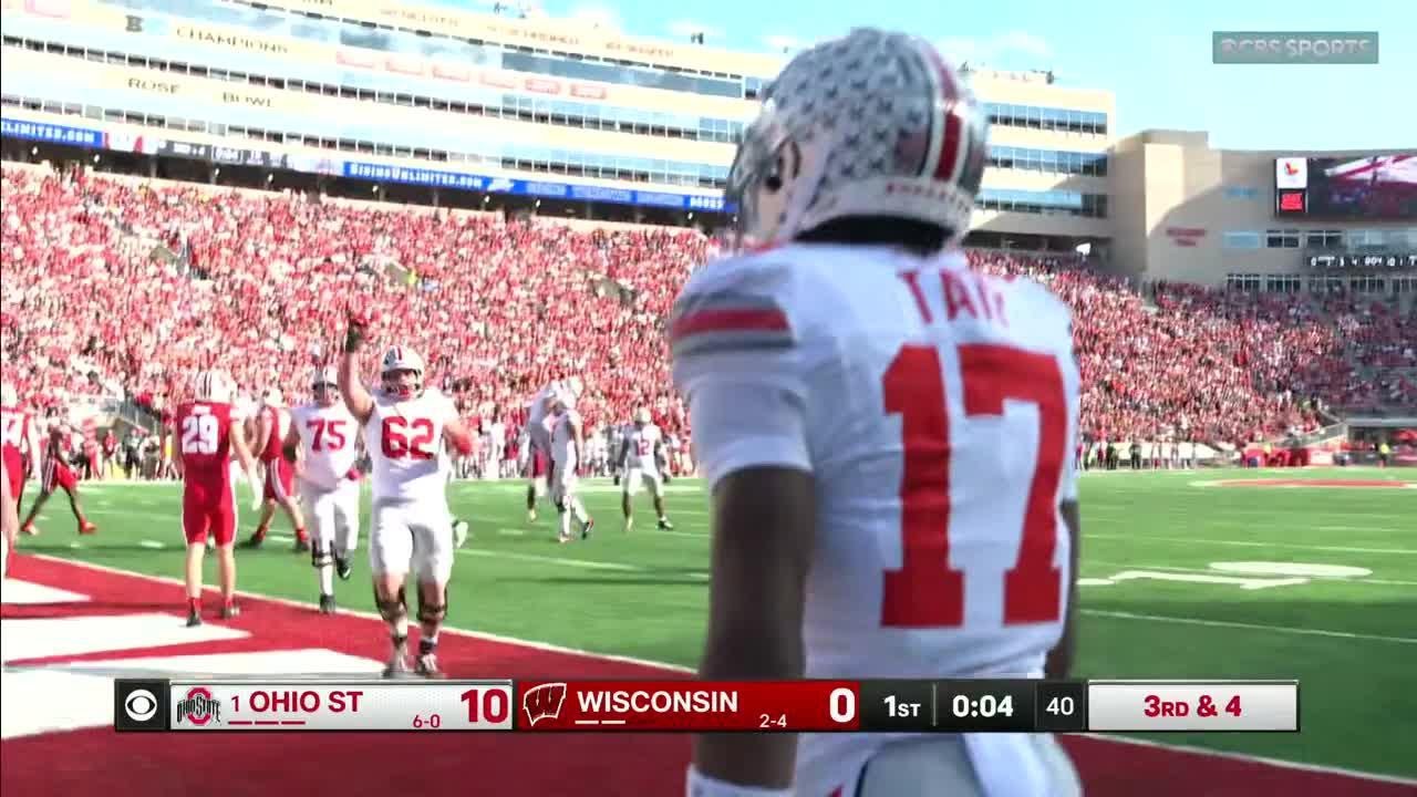 Carnell Tate's SECOND TD on the Day vs. Wisconsin | Ohio State Football | 10/18/25