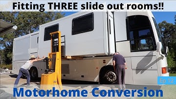 Bus Conversion  Fitting the Slide Out Rooms Ep12