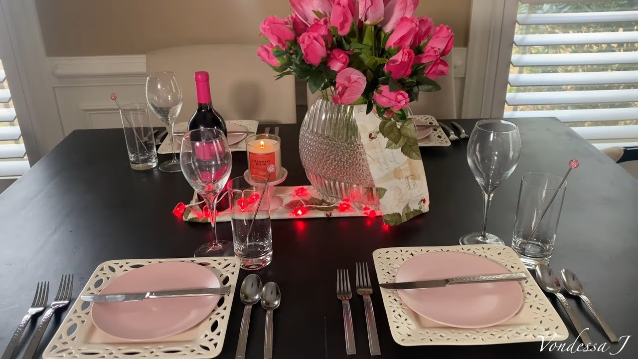 Valentine's Tablescape | Simple tablespace for Valentine's Day - YouTube