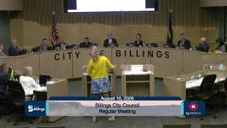 Billings City Council Regular Meeting - August 10, 2026