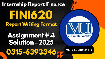 FINI620 Assignment 4 Solution fall 2025 #fini620 Internship Report Finance #fini #620 #internship