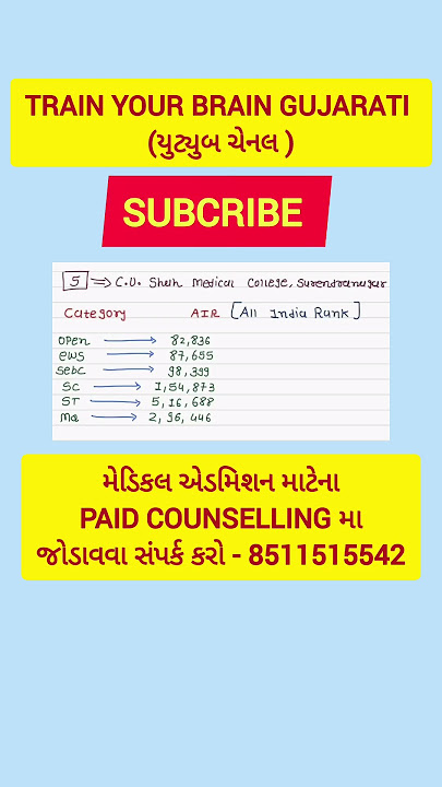 C. U. SHAH MEDICAL COLLEGE, SURENDRANAGAR CUT OFF 2025 // GUJARAT MBBS // MEDICAL COLLEGE CUT OFF //