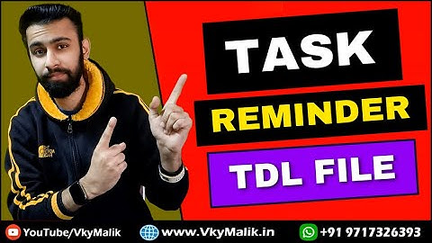 Task Reminder TDL File in Tally Prime | Tally Prime All TDL Free Download | Free TDL For Tally Prime