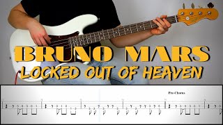 BRUNO MARS - LOCKED OUT OF HEAVEN | Bass Cover Tutorial (FREE TAB)