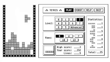 ATARI ST TETRIS OTHER By Jan van der Steen AMSTERDAM HOLLAND HIGH RESOLUTION MONO CHROME BW 640x400