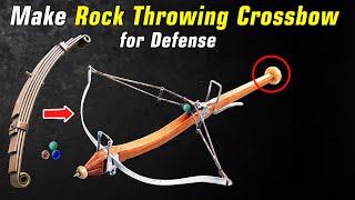 DIY: make pallet crossbow from leafspring , Rock throwing crossbow from Renaissance, make stone bow