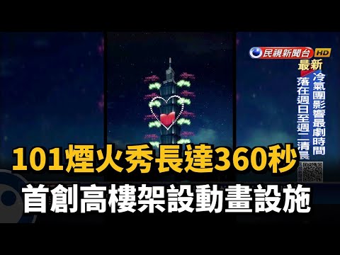 101煙火秀長達360秒 首創高樓架設動畫設施－民視新聞